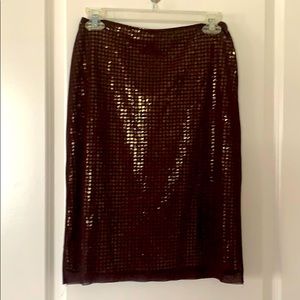 Vivienne Tam Shimmer Brown Skirt